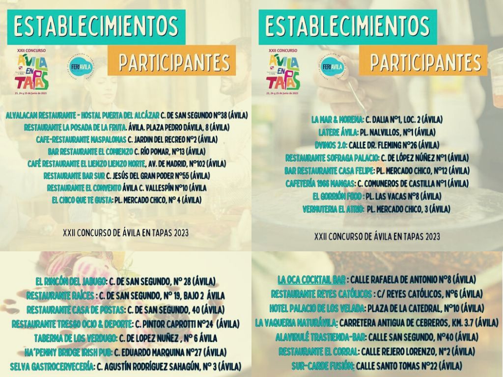 Participantes Ávila en Tapas 2023